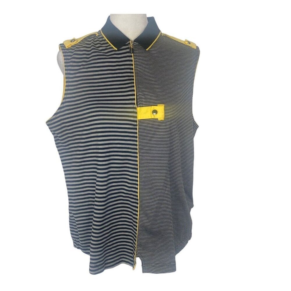JAMIE SADOCK Women Sleeveless Golf Shirt 1/4 Zip Pullover Sz L Black Sports 63-6